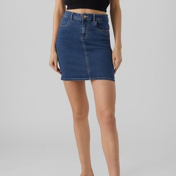 Vero Moda Blue Denim Skirt - Picture 1 of 4